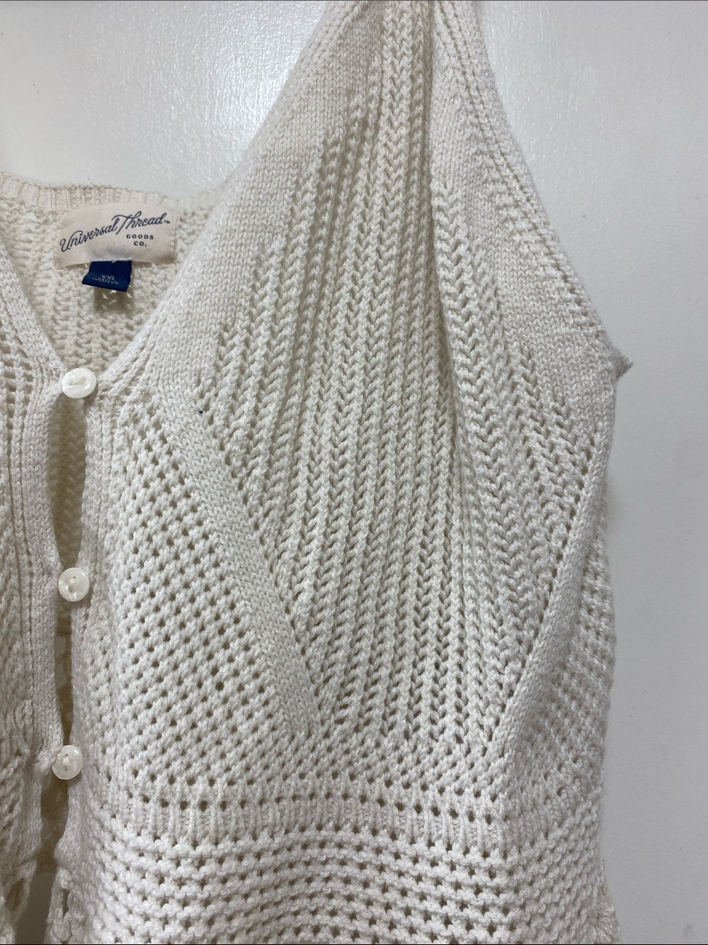 Universal Thread Cream Crochet Button-Front Tank - Picture 6 of 12